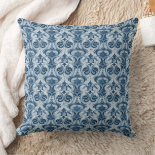 Silk texture in blue and white pattern  cushion