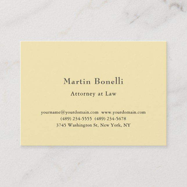 Silk Unique Classic Personalised Custom Jane Cream Business Card (Front)
