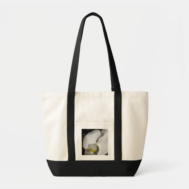 Silk White Orchid Floral Photography tote Bag (Front)