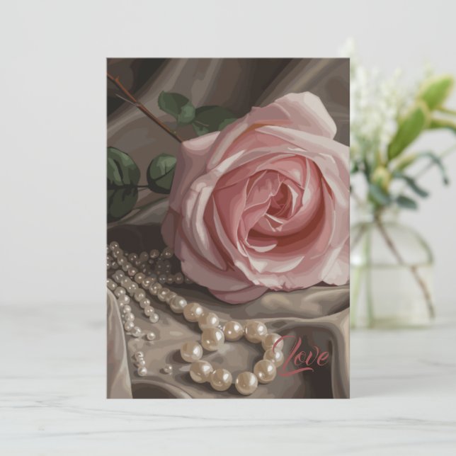 Silken Rose Invitation (Standing Front)