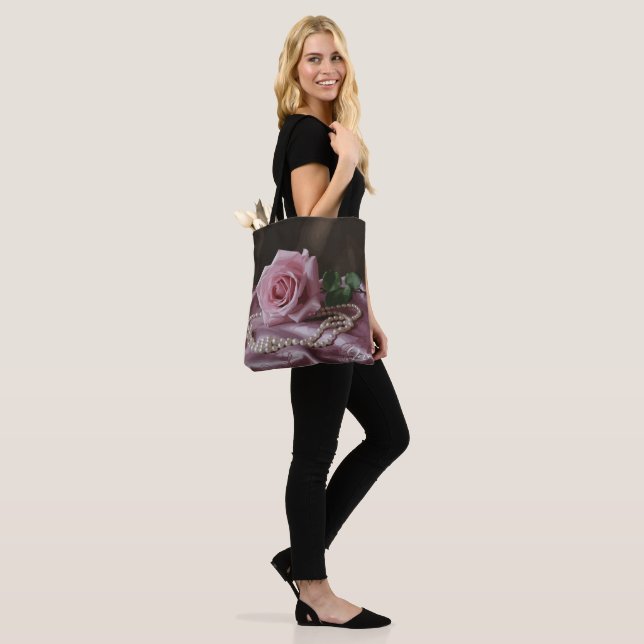Silken Rose Tote Bag (On Model)