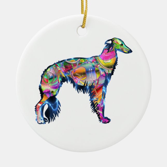 Silken Windhound Ceramic Ornament (Front)
