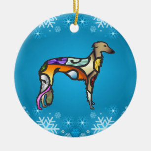 Silken Windhound Ceramic Ornament