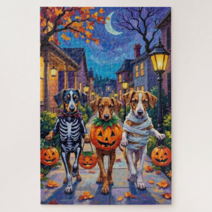 Silken Windhound Dogs in Halloween Costumes Jigsaw Puzzle
