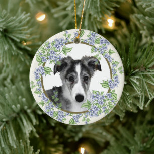 Silken Windhound Puppy  Ceramic Ornament