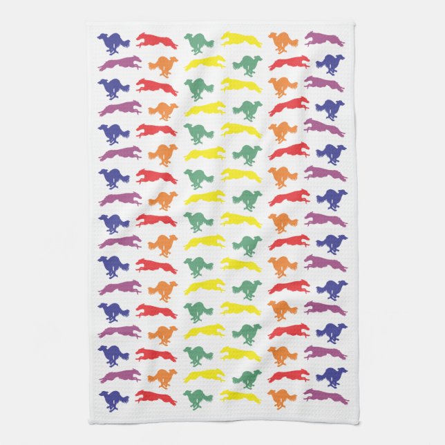 Silken Windhound  Tea Towel (Vertical)