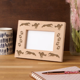 Silken Windhounds Running Etched Frames