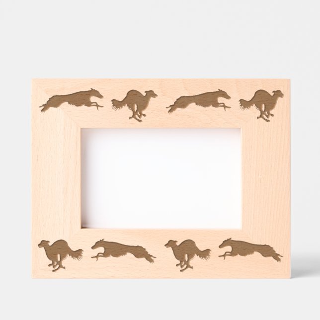 Silken Windhounds Running Etched Frames (Front)