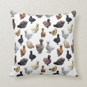 Silkie Bantam Chickens Cushion