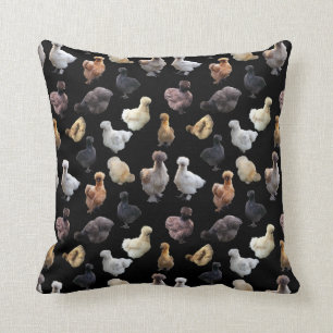 Silkie Bantam Chickens Cushion