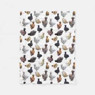 Silkie Bantam Chickens Fleece Blanket