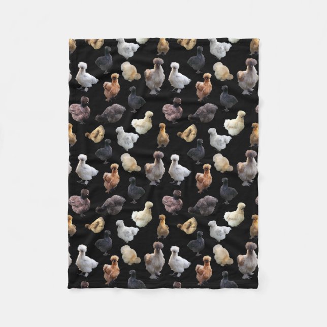 Silkie Bantam Chickens Fleece Blanket (Front)