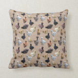 Silkie Bantam Chickens on Burlap Cushion<br><div class="desc">Gorgeous fluffy silkie bantam chickens on a burlap background.  Add a touch of farmhouse comfort to your home.</div>