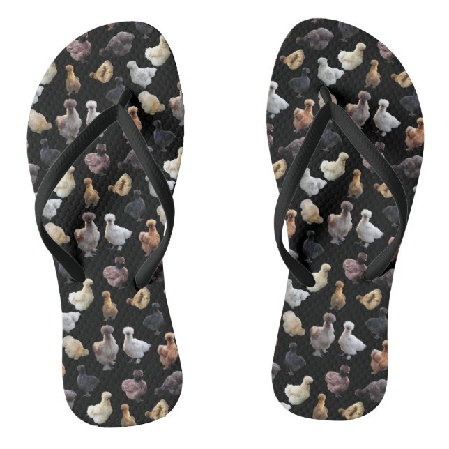Silkie Bantam Chickens Thongs (Footbed)