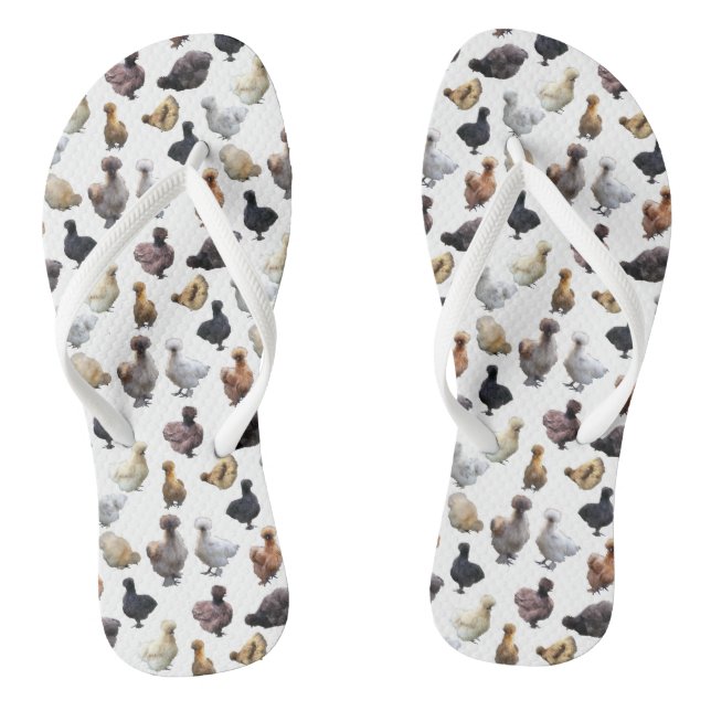 Silkie Bantam Chickens Thongs (Footbed)