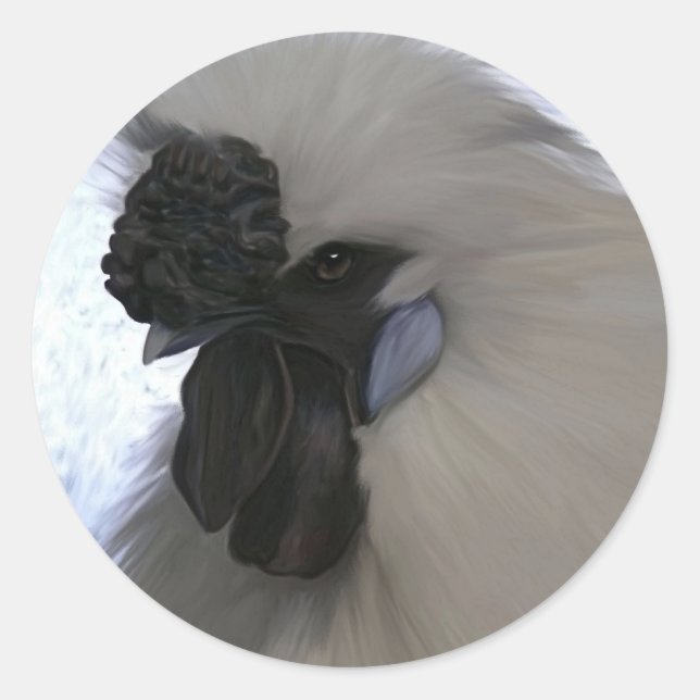 Silkie Bantam Classic Round Sticker (Front)