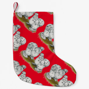 Silkie Bantam Splash Chickens Small Christmas Stocking