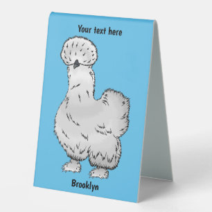 Silkie chicken cartoon illustration