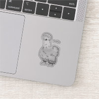 Silkie chicken cartoon illustration
