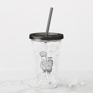 Silkie chicken cartoon illustration  acrylic tumbler