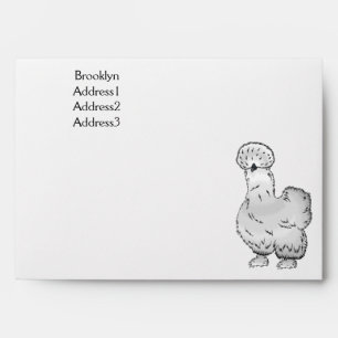Silkie chicken cartoon illustration envelope