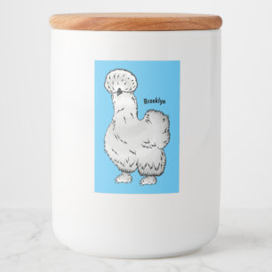 Silkie chicken cartoon illustration food label
