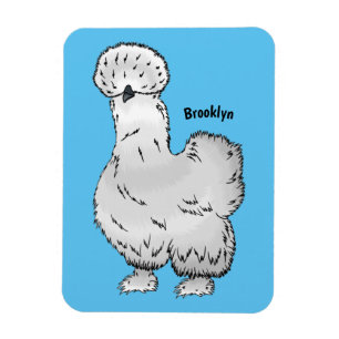 Silkie chicken cartoon illustration magnet