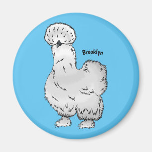 Silkie chicken cartoon illustration magnet
