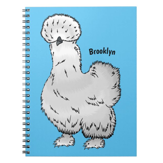 Silkie chicken cartoon illustration  notebook (Front)
