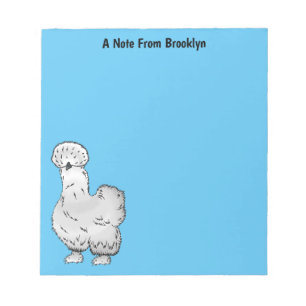 Silkie chicken cartoon illustration  notepad