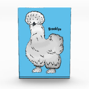 Silkie chicken cartoon illustration photo block