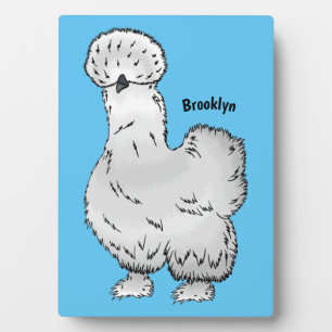 Silkie chicken cartoon illustration  plaque
