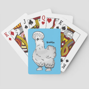 Silkie chicken cartoon illustration playing cards