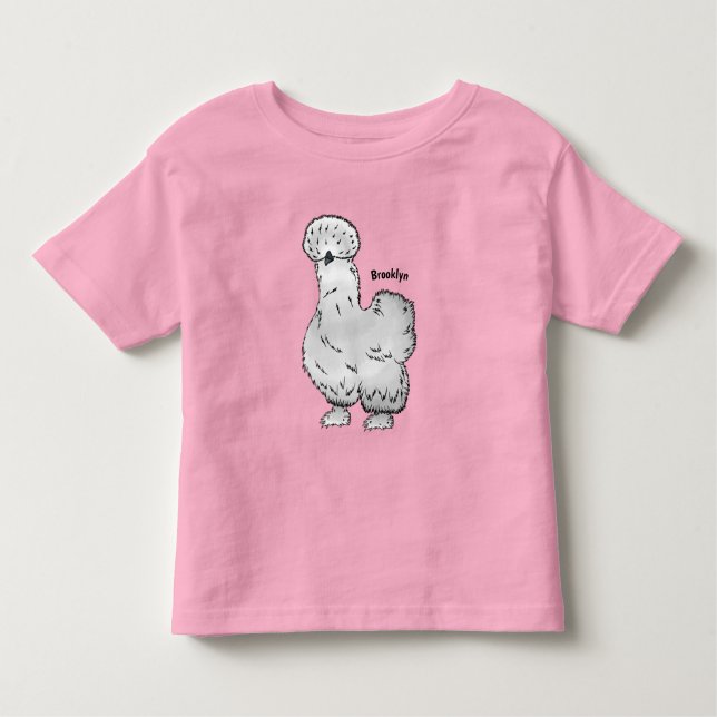Silkie chicken cartoon illustration toddler T-Shirt (Front)
