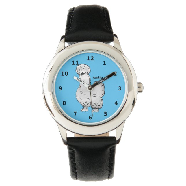 Silkie chicken cartoon illustration watch (Front)