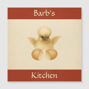 Silkie Chicken Chick Refrigerator Magnet Card