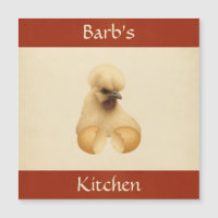 Silkie Chicken Hen Refrigerator Magnet Card