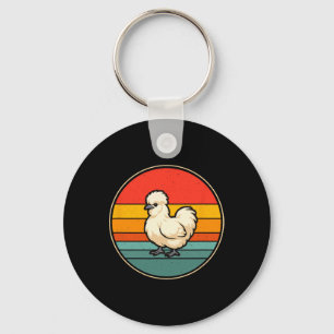 Silkie Chicken Lover Key Ring