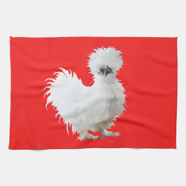 Silkie Chicken Tea Towel (Horizontal)