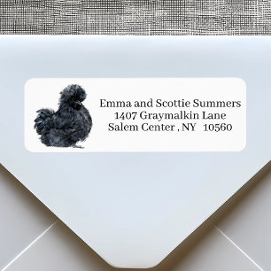Silkie Chicken Watercolor Return Address Label