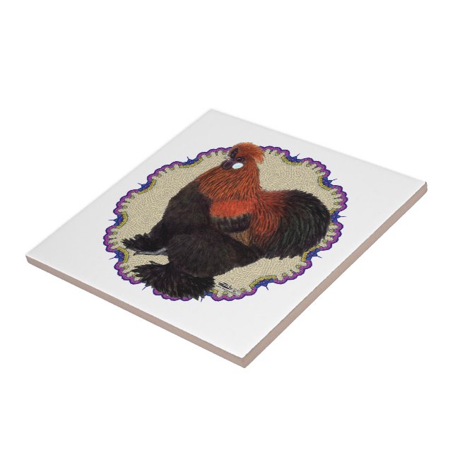Silkie Circle Ceramic Tile (Side)