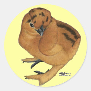 Silkie Red Chick Classic Round Sticker