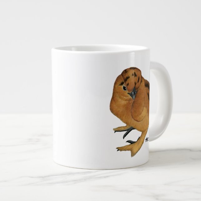 Silkie Red Chick Large Coffee Mug (Front Right)