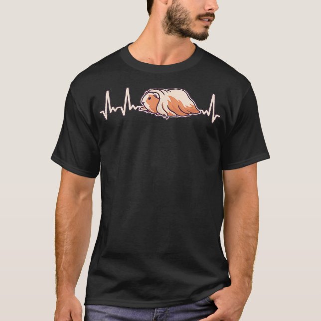 Silkie Sheltie Heartbeat Guinea Pig  T-Shirt (Front)