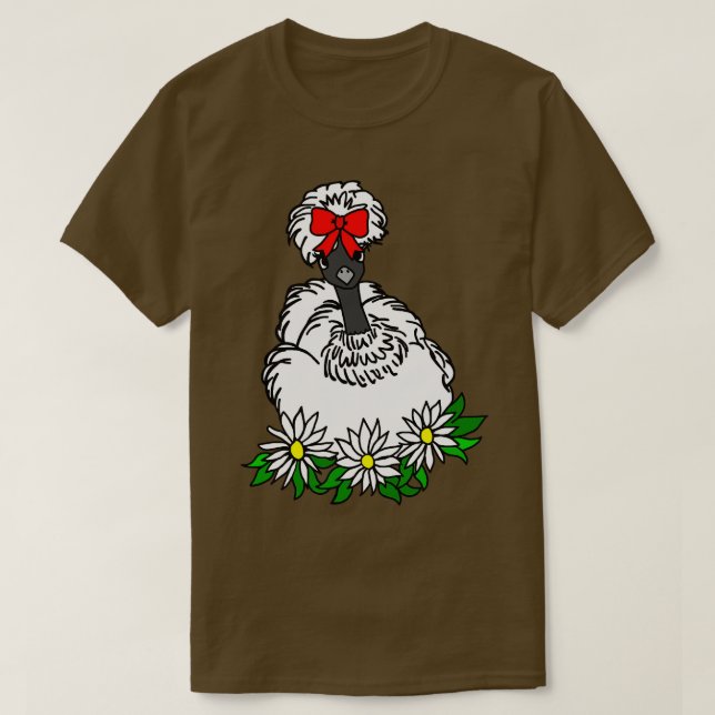 Silkie Showgirl Chicken T-Shirt (Design Front)
