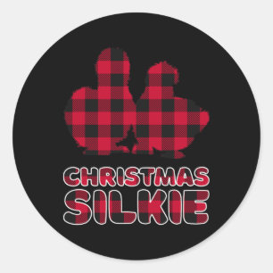 Silkie Silkie Chicken Plaid Silkies Classic Round Sticker