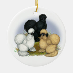 Silkie Trio Ceramic Ornament