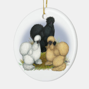 Silkie Trio Ceramic Tree Decoration