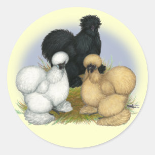 Silkie Trio Classic Round Sticker