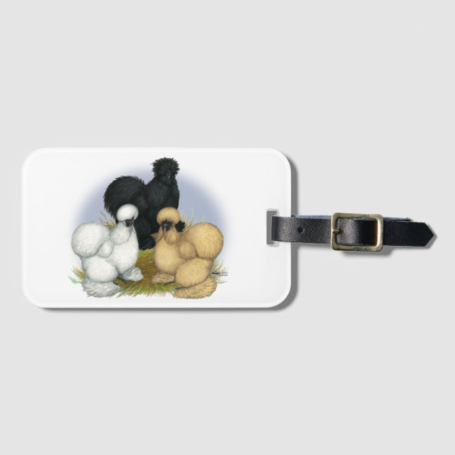 Silkie Trio Luggage Tag (Front Horizontal)